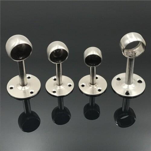 Stainless steel wardrobe clothes hanger tube seat Round head seat Flange seat Towel seat Wardrobe clothes hanger tube seat