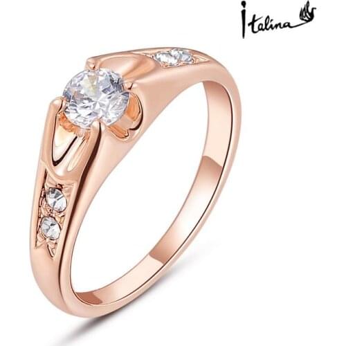 New Sale Brand TracysWing Genuine Austria Crystal Copper gold Color Rings for Women Anti Allergies #RA90293