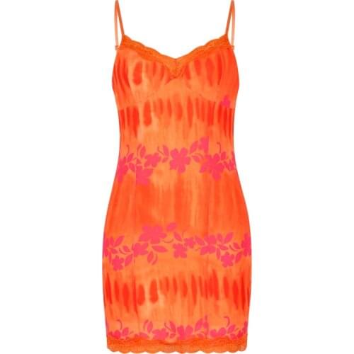 Women Summer Boho Beach Dress Sling Straps Backless Floral Printing Lace Trim Spliced Bodycon Sundress Sexy Female Vestidos Club