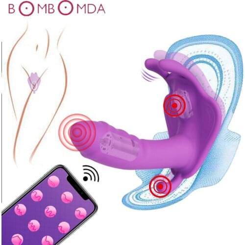 Wearable APP Vibrator For Women Dildo G Spot Clit Stimulator Wireless Remote Butterfly Vibrator Panties Strap on Dildo Vibrator