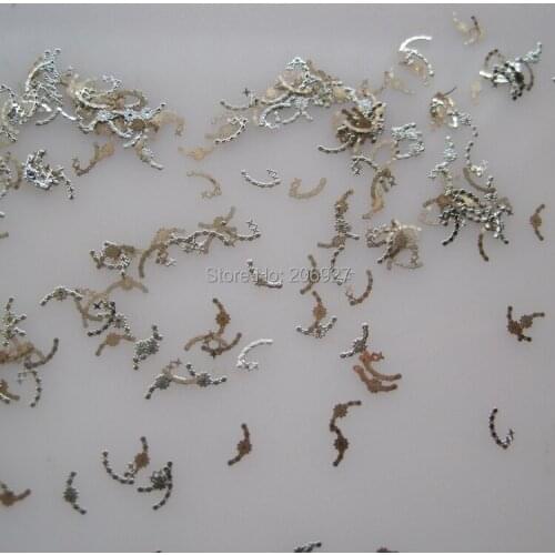 MS198-1 100pcs Silver Cute Metal Sticker Nail Art Metal Sticker Nail Art Decoration Non-adhesive Sticker
