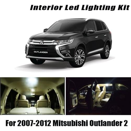 11Pcs Canbus For Mitsubishi Outlander Xl 2 2007-2011 2012 Vehicle LED Interior Map Dome Light License Plate Lamp Car Lighting