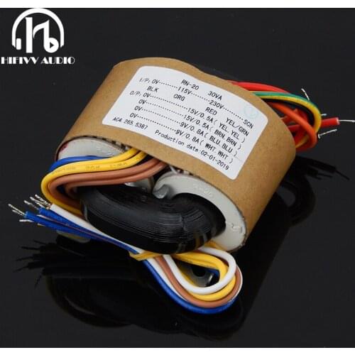 30VA 30W transformer power supply of amplifier preamplifier High-quality Pure copper R type transformer 6v 9v 15v 18v 24v