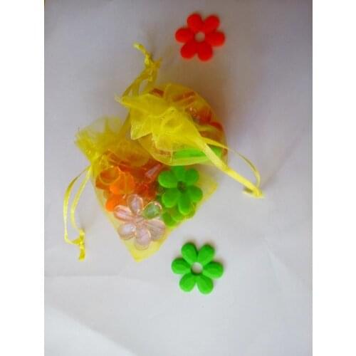 50pcs 10*15cm Yellow Organza Gift Bag Jewelry Packaging Display Bags Drawstring Pouch For Bracelets/necklace Mini Yarn Bag