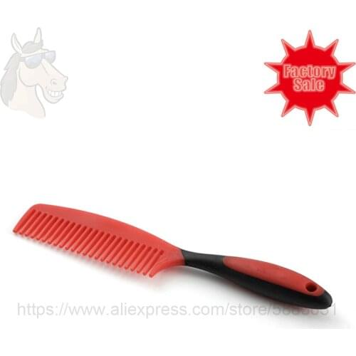 66 3027 Plastic horse hair comb soft rubber grip 24*4cm detangler mane and tail comb horse grooming kits factory direct sale