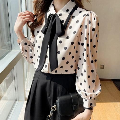 AIHUYIGUI Polka Dot Blouses