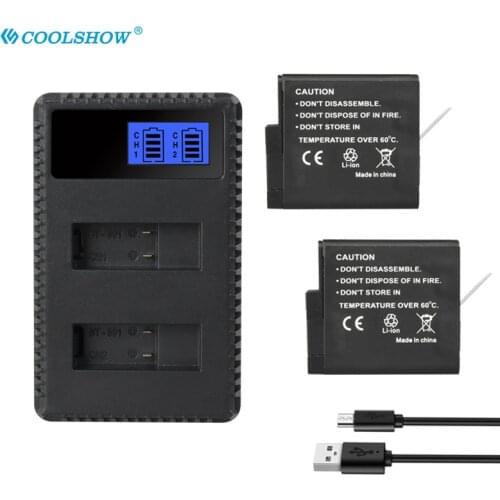 1250mah Battery for GoPro Hero 7 6 5 Go Pro Hero5 Hero6 Hero7 AHDBT-501 Camera Batteries Charger