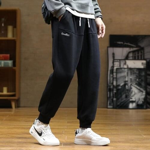 Anbican Fashion Spring Autumn Black Grey Sweatpants Men Joggers Casual Harem Pants Large Size Loose Trousers Male 8XL