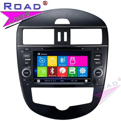 TOPNAVI Wince 6.0 Two Din 8Inch Car Head Unit DVD Auto Player Radio For Nissan Tiida 2011- Stereo GPS Navigation TFT MP3