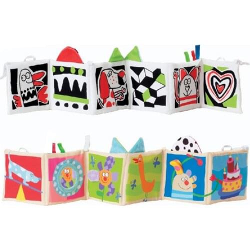 Infant Rattles Knowledge Around Multi-Touch Colorful Bed Bumper Baby Toys Crib Bumper Newbron Cloth Book Baby Toys 0-12 Months