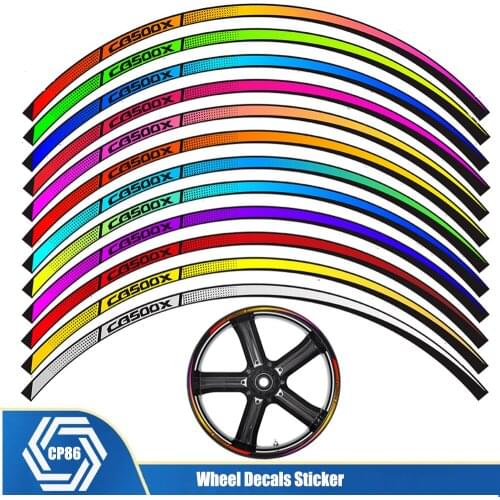 For Honda CB 500 X CB 500X CB500XRIM STICKER Motorcycle 17" Wheel Hub Modified Waterproof Stripe Reflective Decal 17 inches