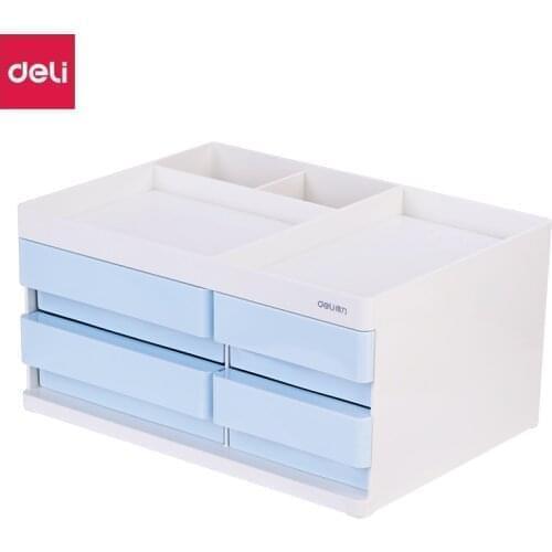 Deli Storage box Creative Desk Office Organizer pen Holder Desktop Sundries Badge Box Stationery and Office School Suppiles