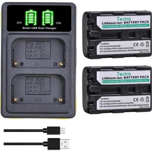 For Sony NP-FM50 Battery and Travel Charger Compatible with Sony NP-FM30 NP-FM51 NP-QM50 NP-QM51 NP-FM55H Battery