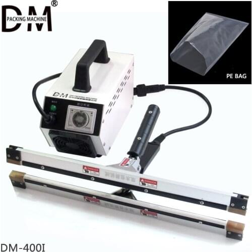 DM-400i Portable Plastic Film Sealing Machine Hand Clamp Type Sealer Polyethylene PE Film Packaging Machine