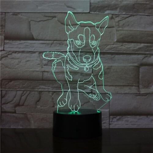 House Creative Stereo 3D Nightlight Novelty Usb Led Lamp Mini Led Battery Powered Acrylic 7 color change Table Lamps 1995