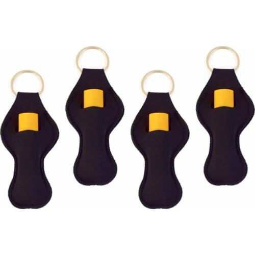 Hot Sale Neoprene Chapstick Keychain Holder Party Holiday Gifts Factory wholesale Lip Balm Vibrant Prints Key Chain Holder