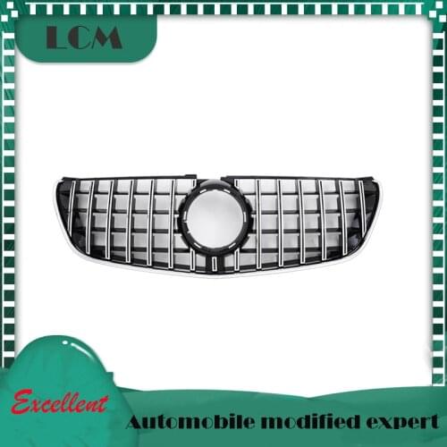 GT Style Front Bumper Racing Grille For-Mercedes For-Benz V-class W447 V260 V250 & Vito-class 2014-2019 with Emblem
