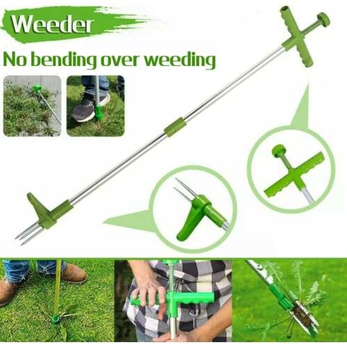 Claw Weeder Root Remover Outdoor Killer Tool Portable Garden Lawn Long Handled Aluminum Weed Puller Removable With Foot Pedal