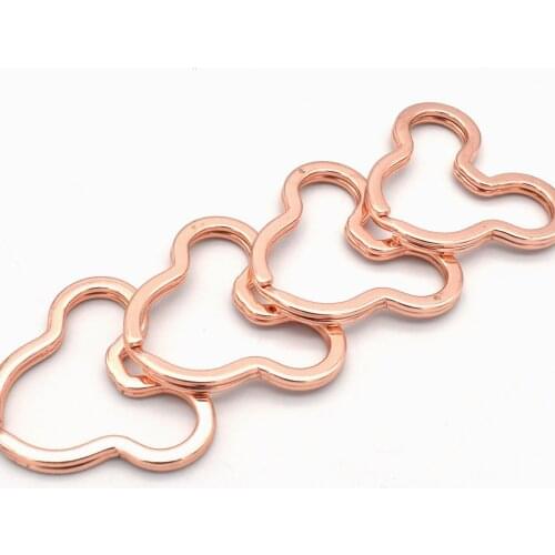 Rose Gold Key Ring Mouse-Shaped Jump Ring Iron Split Ring DIY Accessories for Keychanins Necklace Jewelry Charm Decoration