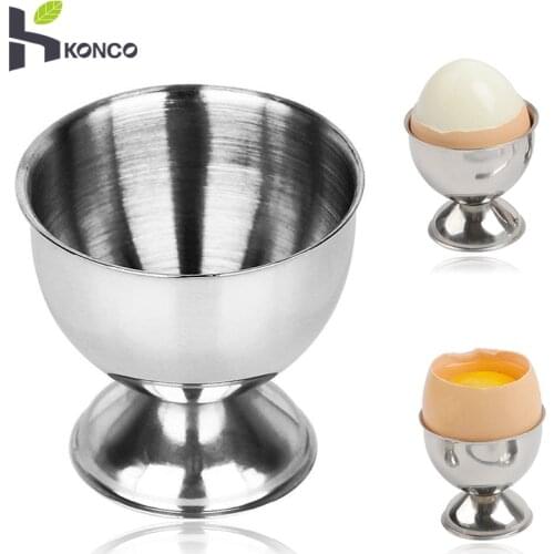 Konco 4pcs Egg Holder Stainless Steel Soft Boiled Egg Cups Holder Stander Egg Stand Storage Table Decoration
