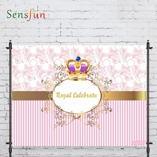 LEVOO Photographic Background Pattern Golden Crown Birthday Party Photocall Photobooth Studio Photography Backdrop