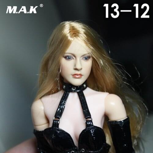 1:6 Scale KUMIK Female Head Sculpt Avril Lavigne with Gold Hair for 12" Phicen Action Figure Body