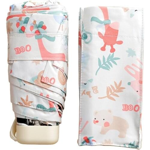 Cute Cartoon Animal Umbrella Animation Creative Folding Giraffe Small Umbrellas Kids Portable Umbrella For Boy Girl