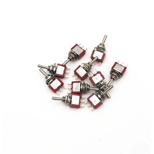10Pcs MTS-123 Mini Toggle Switches 3 Pin 3 Position Momentary (ON)-OFF-(ON) SPDT 250V 3A