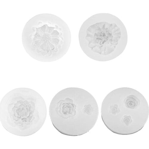DIY Flower Shape Cast Mold Tool Set Crystal Resin Silicone Glue Mirror Mold Silicone Crystal Accessories Craft Soap Making Mould