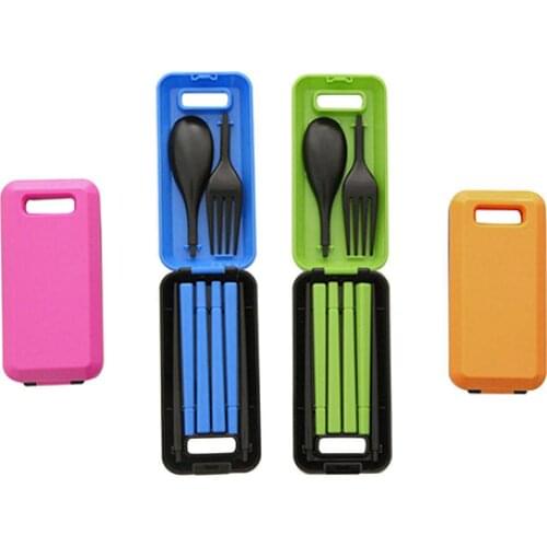 Cutlery Set Eco-friendly Reusable Separable ABS Spoon Fork Chopsticks Plastic Outdoor Eating Portable Dinnerware Sets