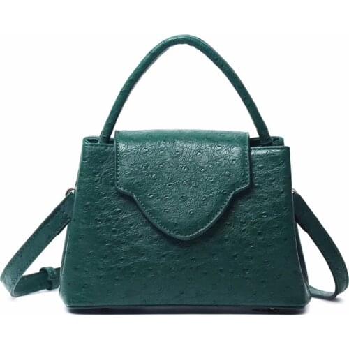 2021 New Arrival Ostrich Bucket Handbag Women Ostrich Pattern Luxury Brand Designer Clutch Tote Shoulder Bag