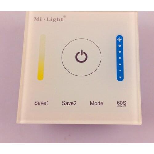 P2(Mi.Light) Smart CCT Panel led dimmer;DC12-24V input;5A*2CH output;for dual color strip used