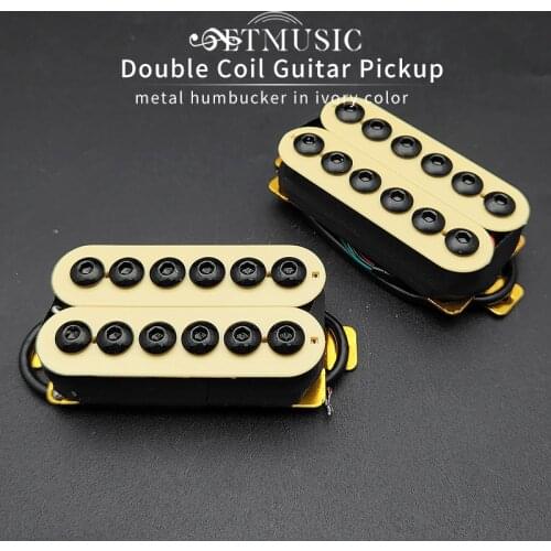 Adjustable Metal Double Coil Electric Guitar Pickups Humbucker Punk Ivory