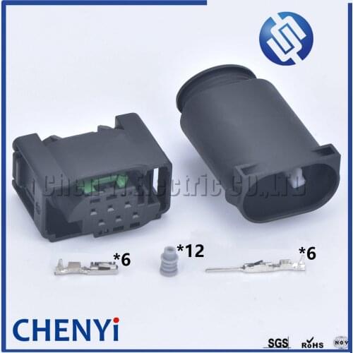 Black 6 pin female male 0.6 mm car Accelerator Pedal Connector plug 1-967616-1 7M0973119 For BENZ BMW Throttle Valve Sensor