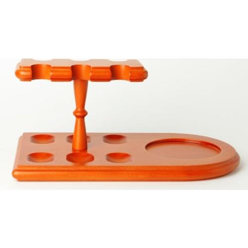 RU-MUXIANG Beech Wood Tobacco Pipe Rack Display For Smoking Jar Cigar Humidor and 6pcs Pipe Practical Portable Rack fa0073