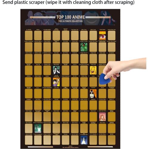 Top 100 Anime Scratch Off Poster Photo Wallpapers Kids Teenager Precious Gift For Anime Enthusiast Room Home Decor Wall Sticker