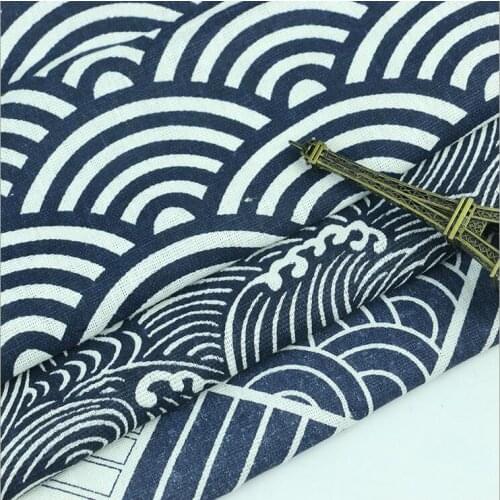 150x100cm Wave Japanese Twill Cotton Fabric for Cushion Curtain patchwork a metro sofa upholstery fabric