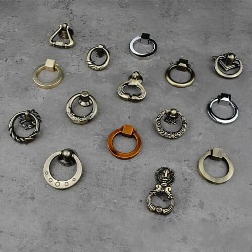 Green Bronze Antique Furniture Handle Zinc Alloy Single Hole Wardrobe Drawer Knob Classic Cabinet Door Handle Home Decoration