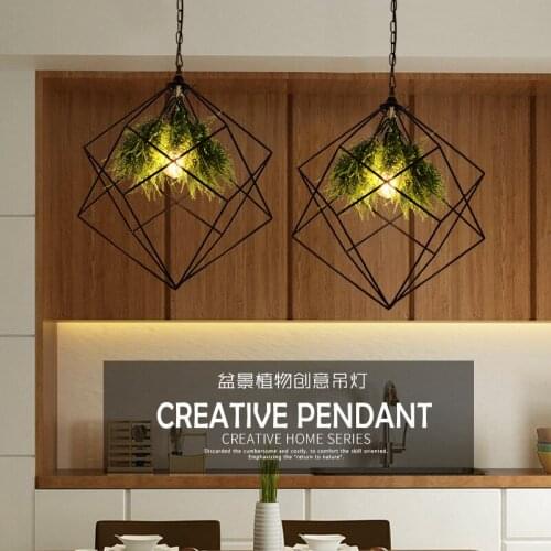 Green plant chandelier Music Theme Restaurant restaurant lighting Cafe plant chandelier Internet cafe Chandelier