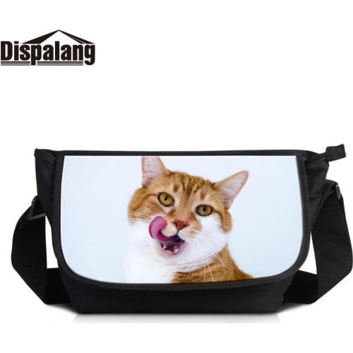 Dispalang Women Travel Bag Animal Cat Printing Messenger Shoulder Bags Female Crossbody Handbags For School High Quality Satchel