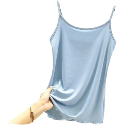 Womens Summer Loose And Thin Style Outer Wear Women Silk Camisole Korean Sleeveless Thread Wear Bottoming Shirt Tide
