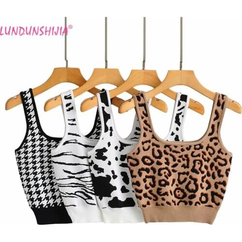 LUNDUNSHIJIA Square Collar Women Sleeveless Leopard Tank Tops 2020 Summer Sexy Body Tops Basic Ladies Bodysuits Tops