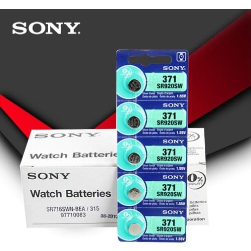 100pc Sony 100% Original 371 SR920SW 920 1.55V Watch Battery SR920SW 371 Button Coin Cell MADE IN JAPAN