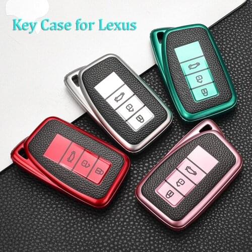 2 3 buttons Key Cover Case for Lexus IS ES CT200H NX LX 250 300 350 450H 300H Protect Car Remote Keychain Smart TPU PU Shell