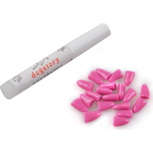 20pcs Silicone Soft Cat Nail Caps Cat Paw Claw Pet Nail Protector Cat Nail Cover 6 Color XS-L Size for Cat Grooming Accessary