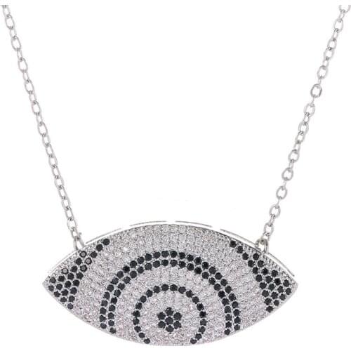 2018 Greek Evil Eye pendant Necklace Female Micro Pave Cubic Zirconia Big Pendants Necklaces For Women Jewelry Gift