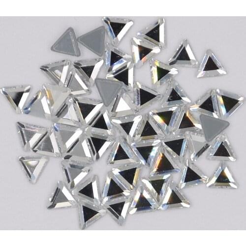 AAAA+ Best Quality 6mm Triangle Crystal Clear DMC Hot Fix Rhinestone More Shiny Super Bright Hotfix Iron On Stones