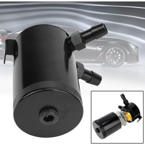 Aluminum Reservoir Tank Oil Catch Can Car Parts Universal Fuel Tank Baffled Oil Tank Compact Baffled 2-Port