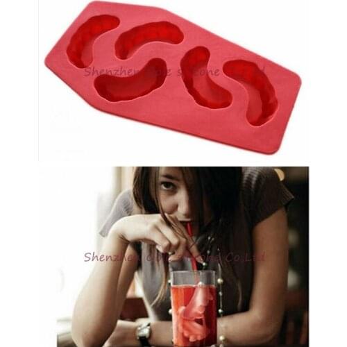 Free Shipping Vampire Tooth Freeze, Vampire Tooth Ice Tray,Silicone Ice Mould,Ice Cube Bar Drinking For Relieve Summer Heat