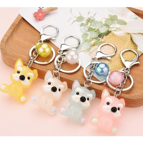 Creative Acrylic Sitting Little Fox Keychain Cartoon Doll Pendant Pendant Keyring Accessories Women Couple Bag Car Key Chains
